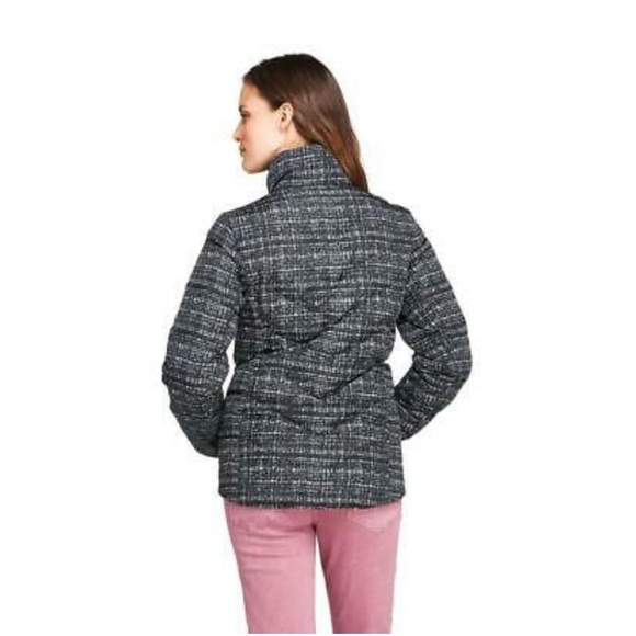 Lands End Tweed Print Down Puffer Jacket Size SP - Picture 3 of 9
